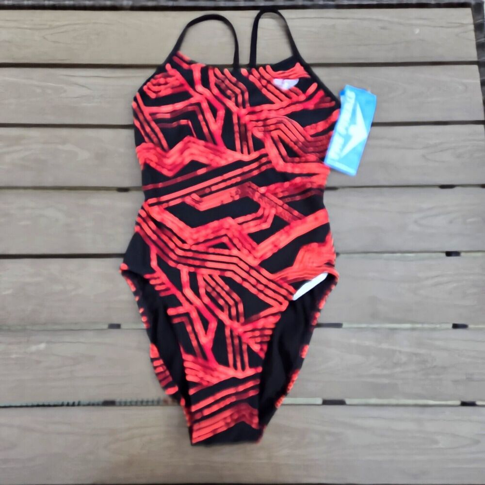 The Finals Women 1pc MAIZE Swimsuit Swan Back Red- Size 30 XXS